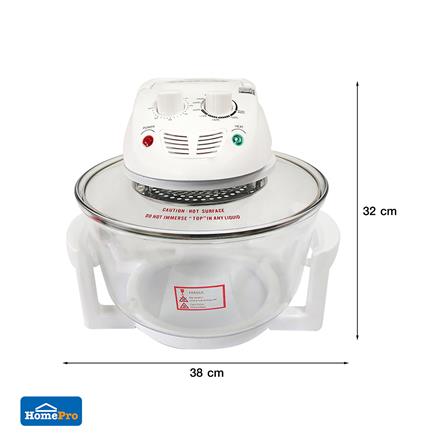 หม้ออบลมร้อน EKONO EKN HB-8015 12 ลิตร สีขาว_4