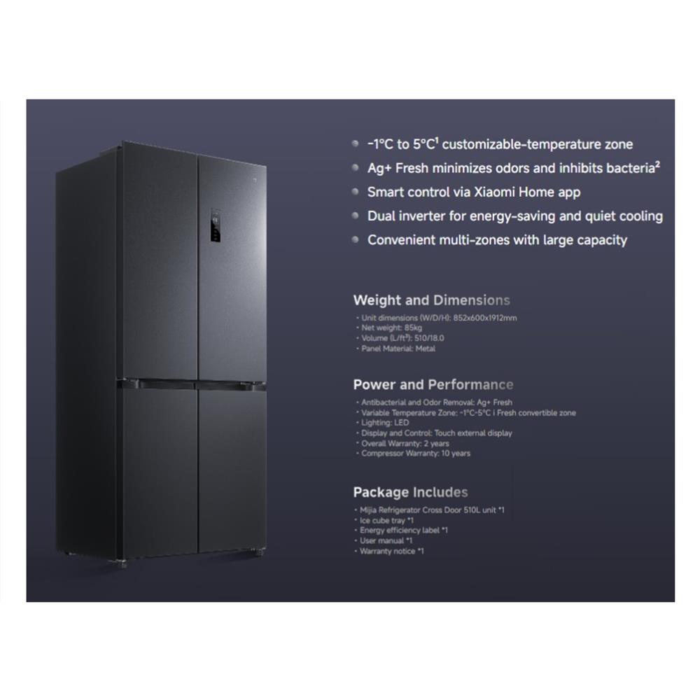 ตู้เย็น MULTI DOOR XIAOMI XMI-LTP4534TH 18 คิว สีดำ