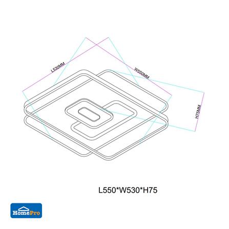 ไฟเพดาน LED CARINI CR123 20 นิ้ว 52 วัตต์ DAYLIGHT/COOL WHITE/WARM WHITE สีขาว_6