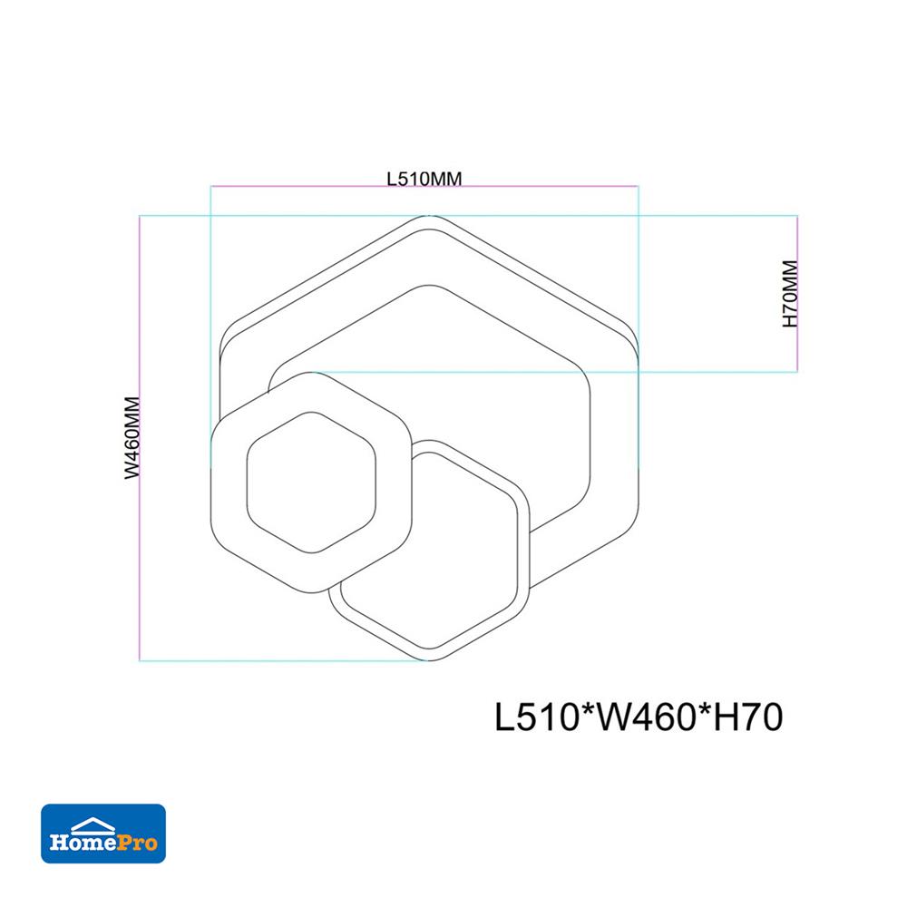 ไฟเพดาน LED CARINI CR111 20 นิ้ว 55 วัตต์ DAYLIGHT/COOL WHITE/WARM WHITE สีขาว