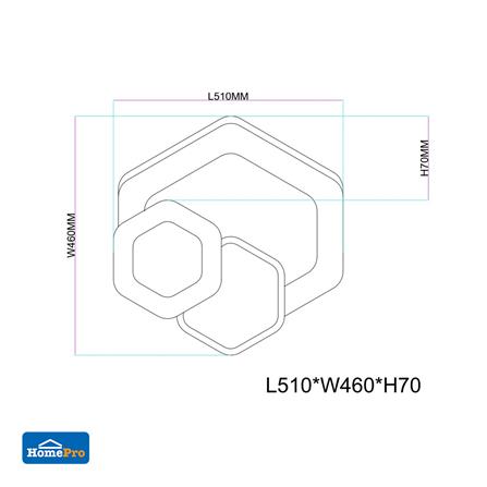 ไฟเพดาน LED CARINI CR111 20 นิ้ว 55 วัตต์ DAYLIGHT/COOL WHITE/WARM WHITE สีขาว_2