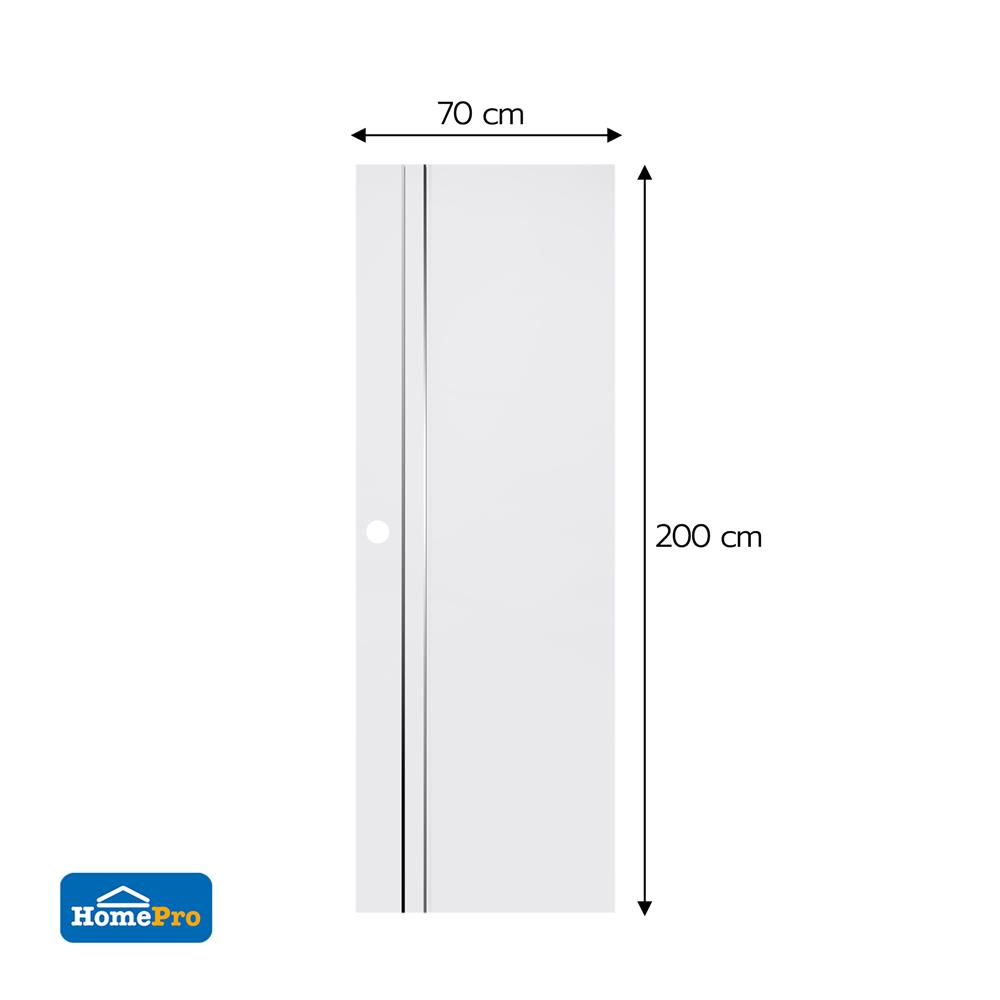 ประตูห้องน้ำ UPVC เจาะลูกบิด AZLE AZ 1-WH 70x200 ซม. สีขาว