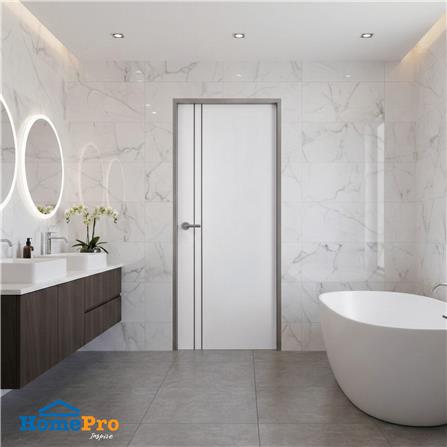 ประตูห้องน้ำ UPVC เจาะลูกบิด AZLE AZ 1-WH 70x200 ซม. สีขาว_3