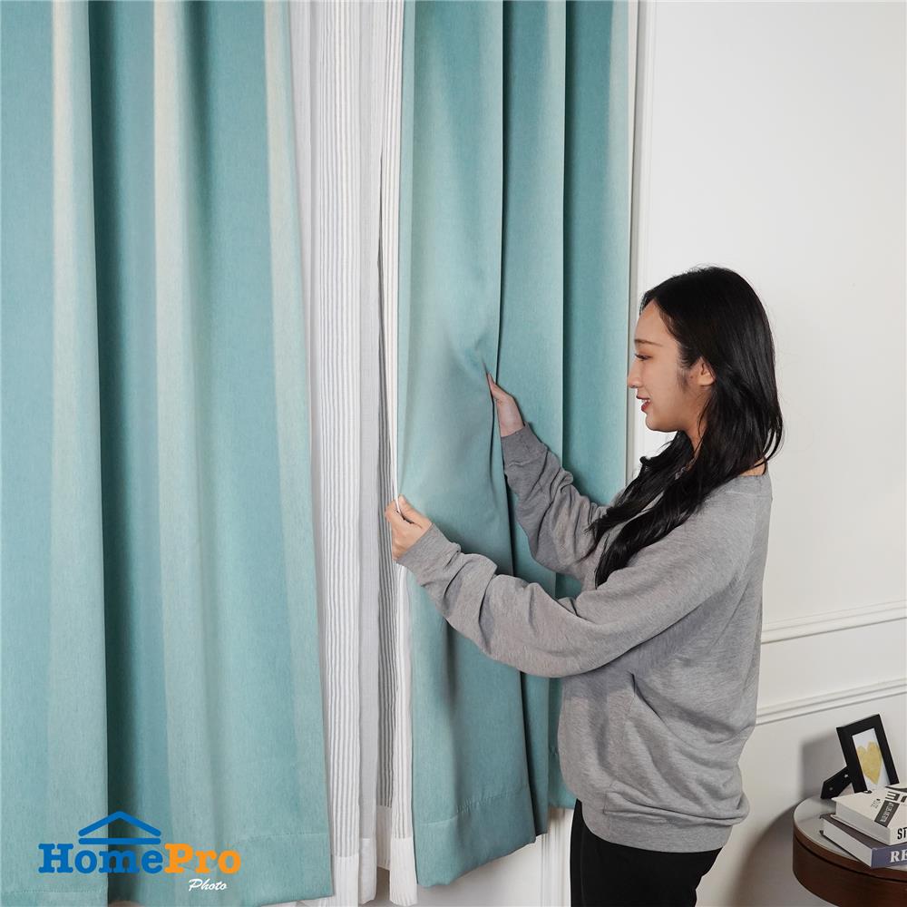 ผ้าม่าน EYELET HOME LIVING STYLE SOLID UV 130X160 ซม. สีฟ้า