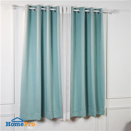 ผ้าม่าน EYELET HOME LIVING STYLE SOLID UV 130X160 ซม. สีฟ้า_5
