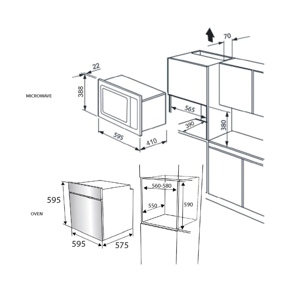 ไมโครเวฟฝัง+เตาอบฝัง MEX CM925BX+VRM9652B1