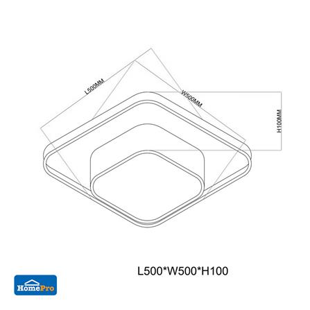 ไฟเพดาน LED CARINI CR121  20 นิ้ว 54 วัตต์ DAYLIGHT/COOL WHITE/WARM WHITE สีขาว_2