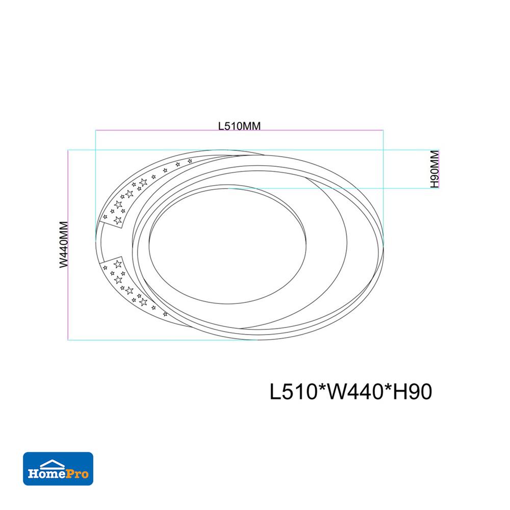 ไฟเพดาน LED CARINI CR122 20 นิ้ว 54 วัตต์ DAYLIGHT/COOL WHITE/WARM WHITE สีขาว