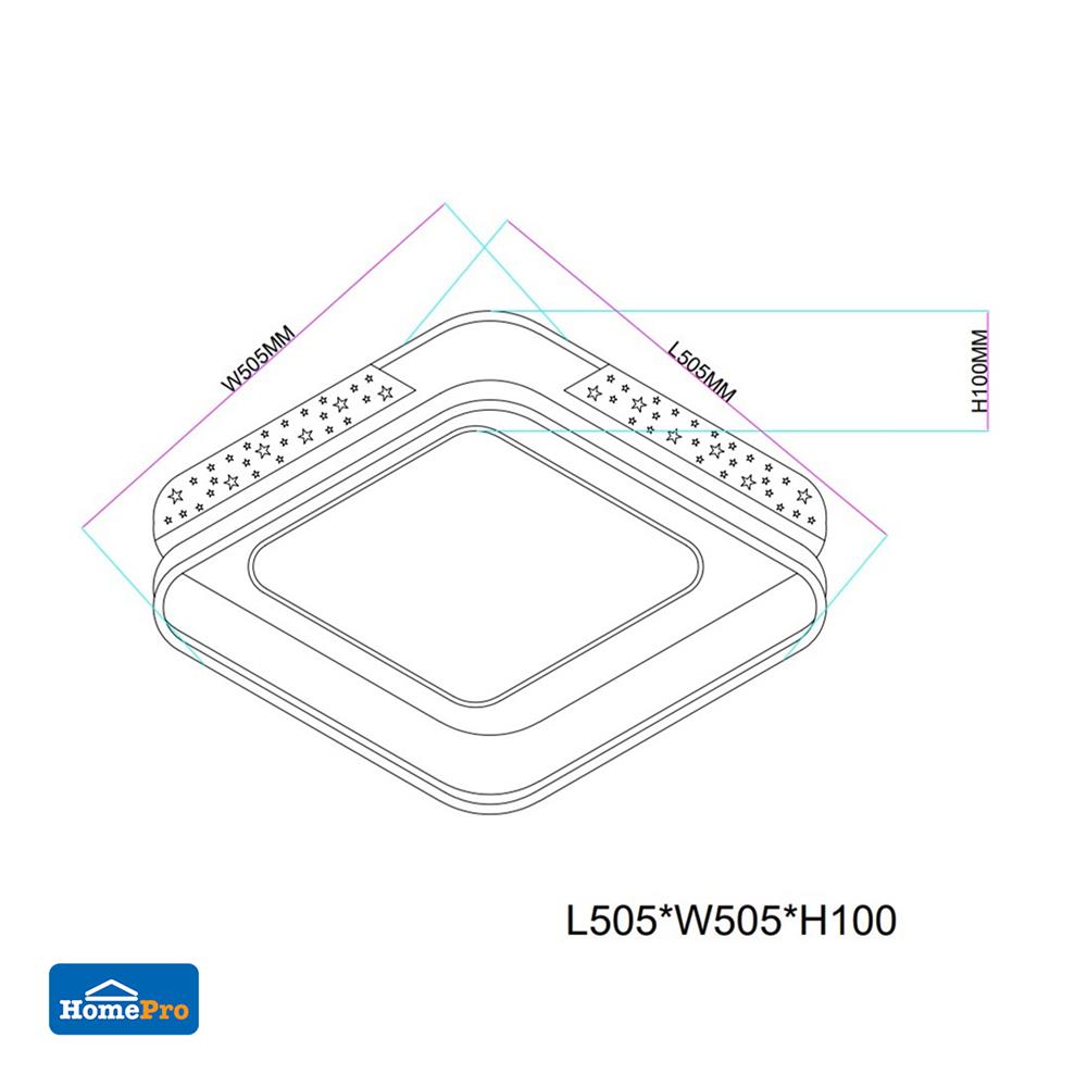 ไฟเพดาน LED CARINI CR121 20 นิ้ว 54 วัตต์ DAYLIGHT/COOL WHITE/WARM WHITE สีขาว