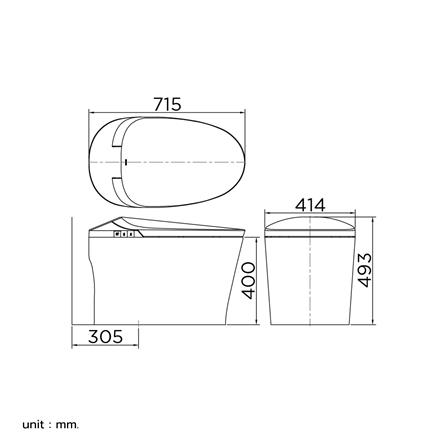 สุขภัณฑ์อัตโนมัติ ESTHER ECT-04-120-11(P) สีขาว_2