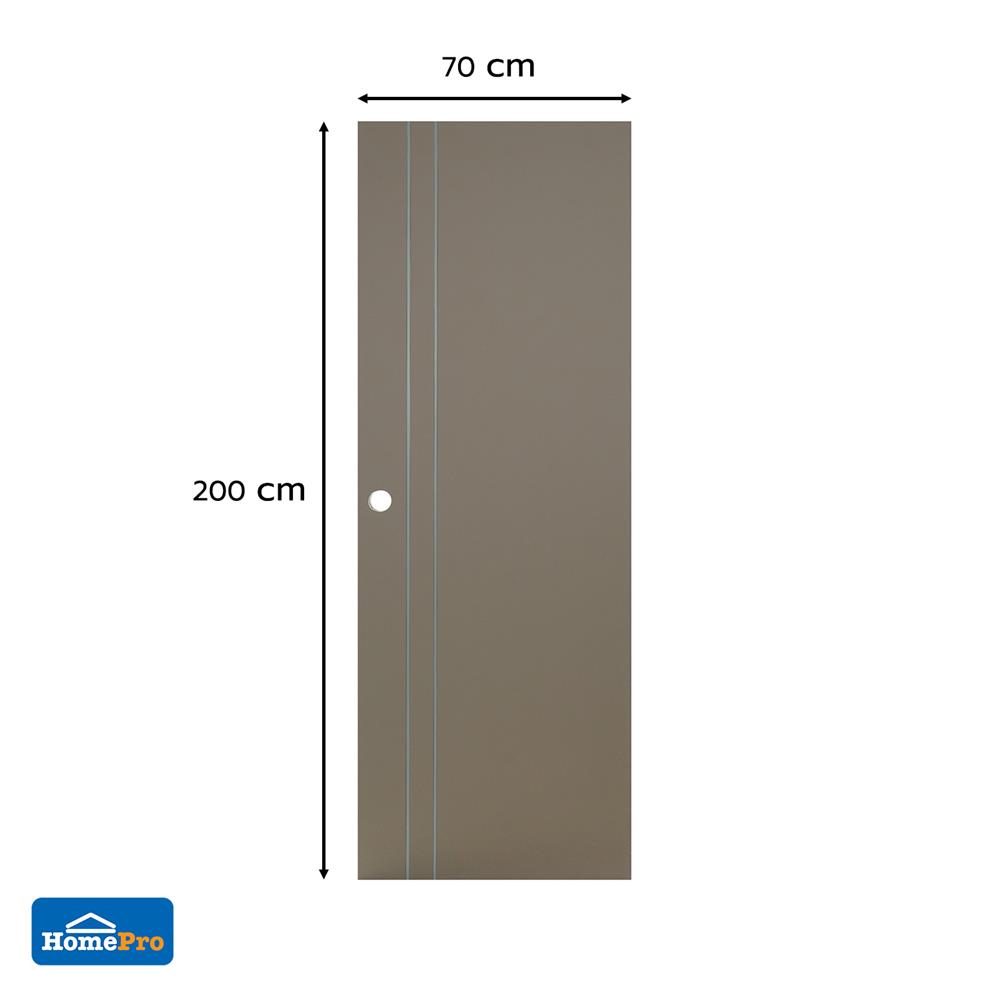 ประตูห้องน้ำ UPVC เจาะลูกบิด AZLE AZ 2-GY 70x200 ซม. สีเทา