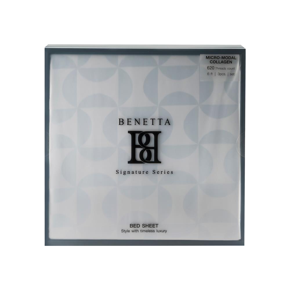 ชุดผ้าปูที่นอน 6 ฟุต (ชุด 3 ชิ้น) BENETTA LUMINOUS สี SILVER