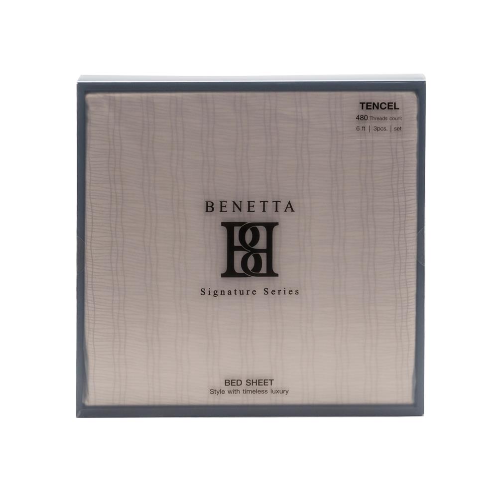 ชุดผ้าปูที่นอน 6 ฟุต (ชุด 3 ชิ้น) BENETTA VELA สี BROWN