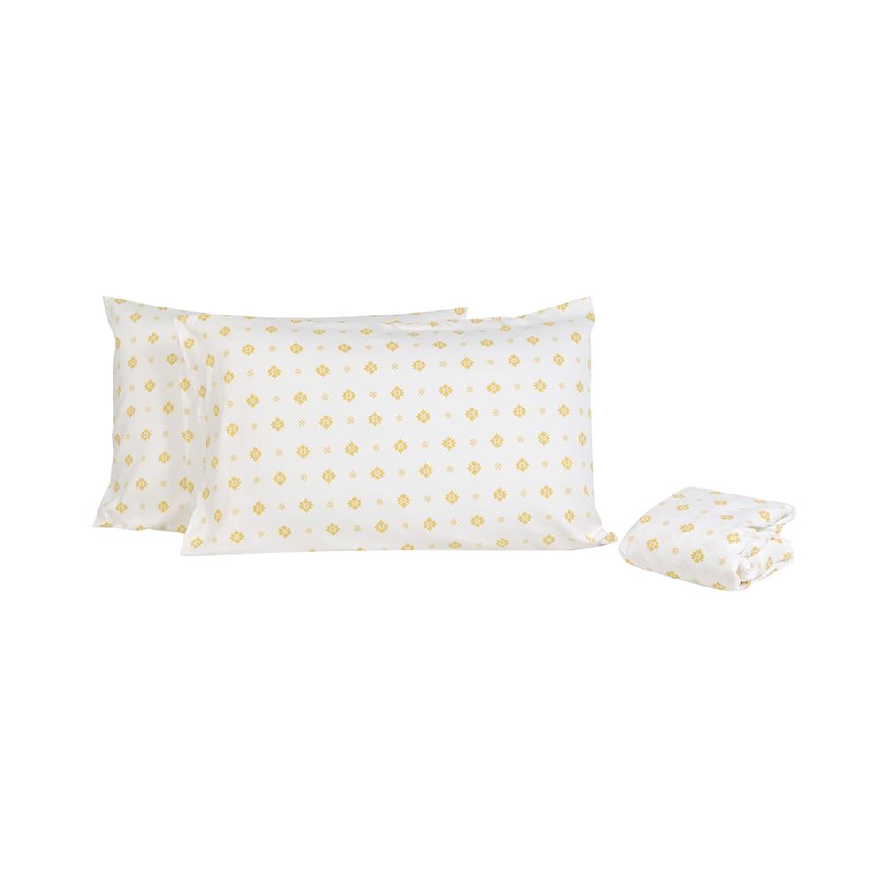 ชุดผ้าปูที่นอน 5 ฟุต (ชุด 3 ชิ้น) HOME LIVING STYLE DUO GARDEN สี YELLOW (แพ็กคู่)