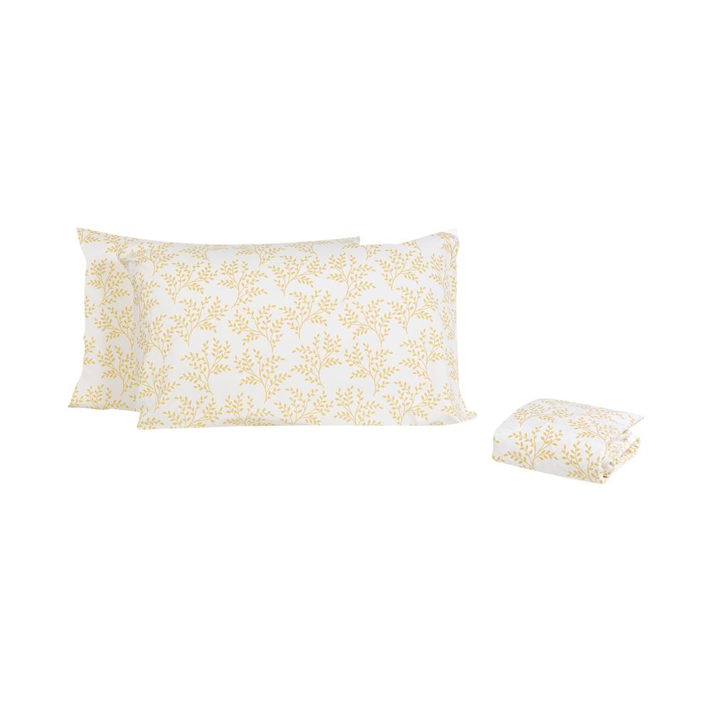 ชุดผ้าปูที่นอน 5 ฟุต (ชุด 3 ชิ้น) HOME LIVING STYLE DUO GARDEN สี YELLOW (แพ็กคู่)