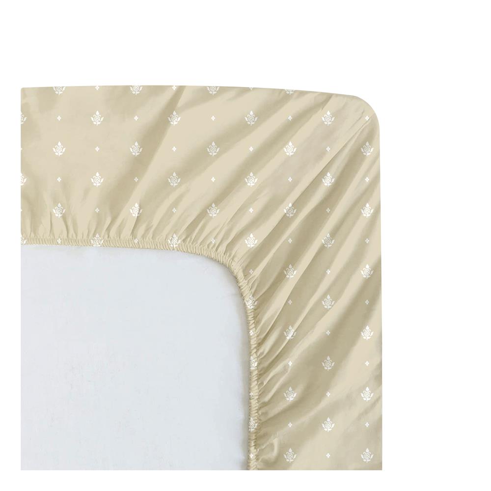 ชุดผ้าปูที่นอน 6 ฟุต (ชุด 3 ชิ้น) HOME LIVING STYLE DUO LEAFY สี BEIGE (แพ็กคู่)