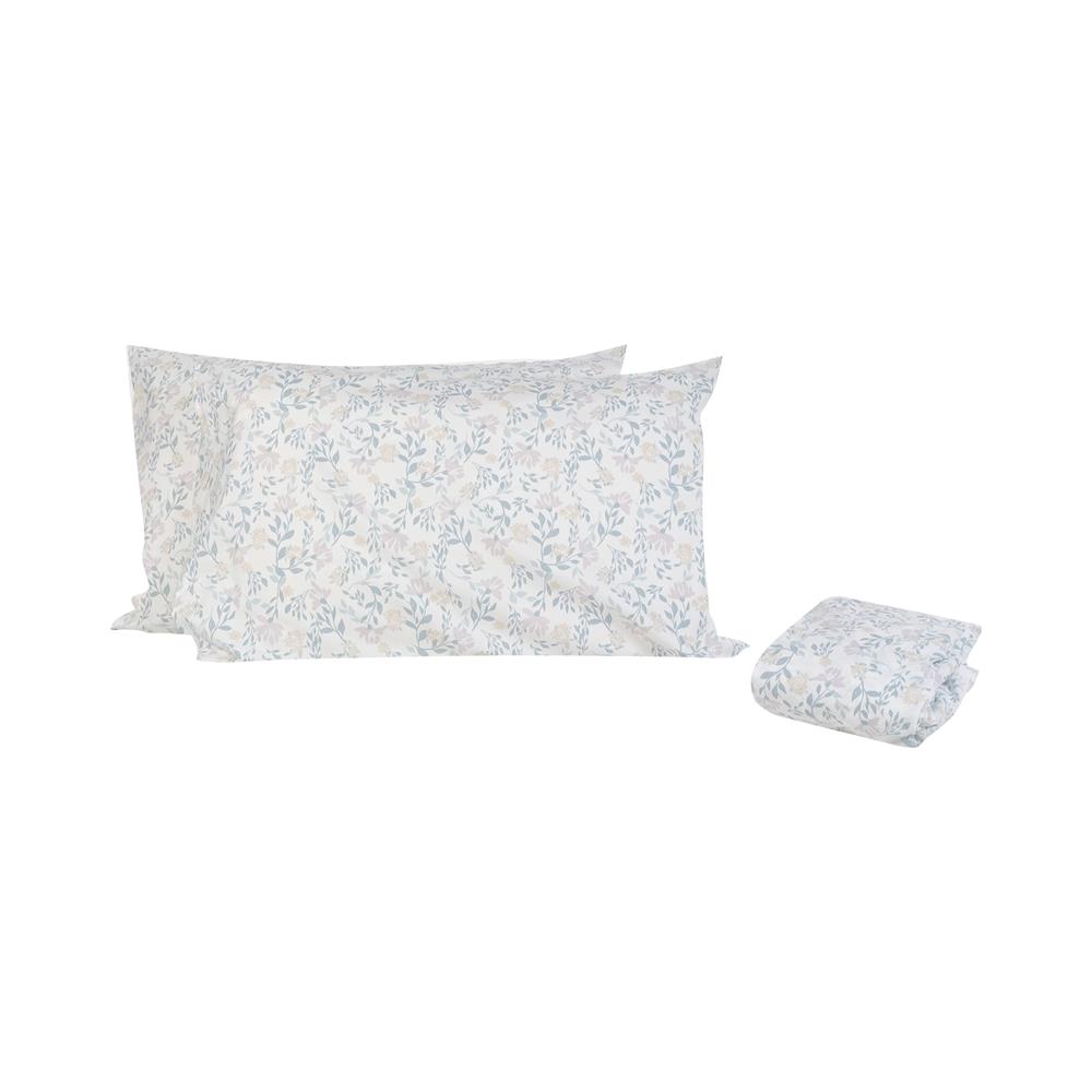 ชุดผ้าปูที่นอน 5 ฟุต (ชุด 3 ชิ้น) HOME LIVING STYLE DUO FLORA สี GREY (แพ็กคู่)
