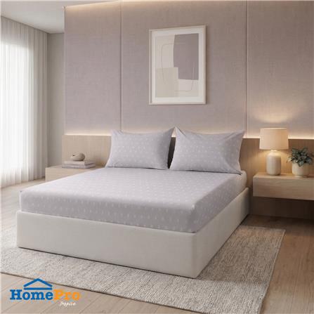 ชุดผ้าปูที่นอน 5 ฟุต (ชุด 3 ชิ้น) HOME LIVING STYLE DUO FLORA สี GREY (แพ็กคู่)_0