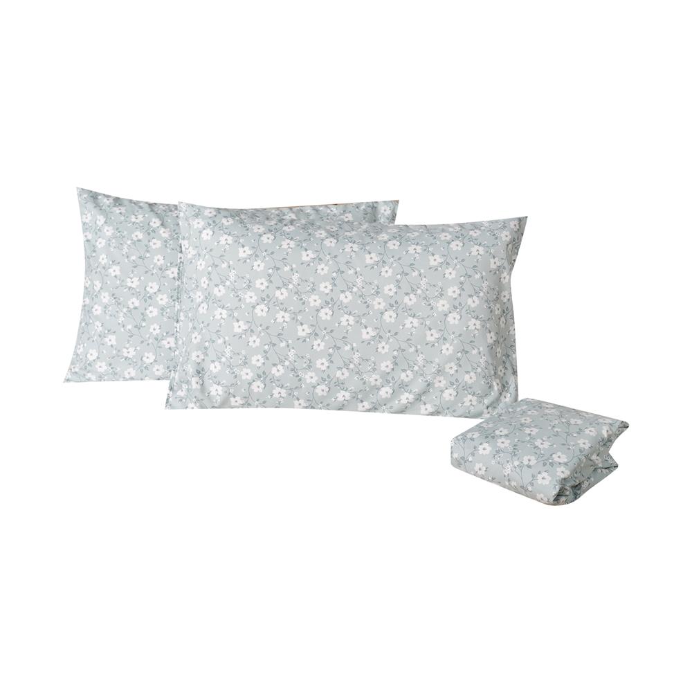 ชุดผ้าปูที่นอน 5 ฟุต (ชุด 3 ชิ้น) HOME LIVING STYLE DUO BLOOM สี GREEN (แพ็กคู่)