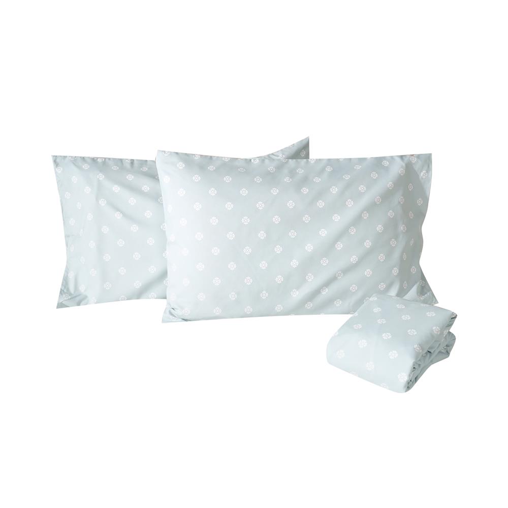 ชุดผ้าปูที่นอน 5 ฟุต (ชุด 3 ชิ้น) HOME LIVING STYLE DUO BLOOM สี GREEN (แพ็กคู่)