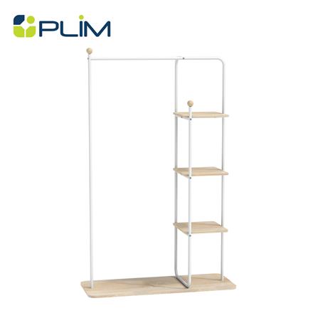 ราวแขวนผ้าพร้อมชั้นวางของ 4 ชั้น PLIM ARRIS 100 ซม. สีขาว_0