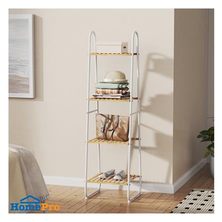 ชั้นวางของไม้ไผ่ 4 ชั้น PLIM ASSIS 42 ซม. สีขาว_1