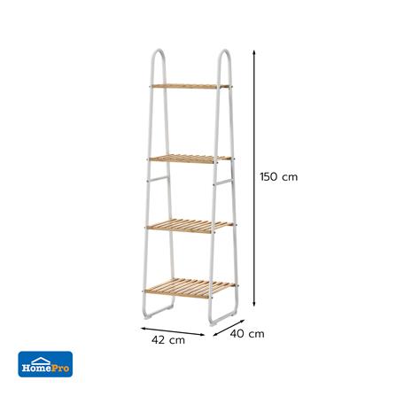 ชั้นวางของไม้ไผ่ 4 ชั้น PLIM ASSIS 42 ซม. สีขาว_2