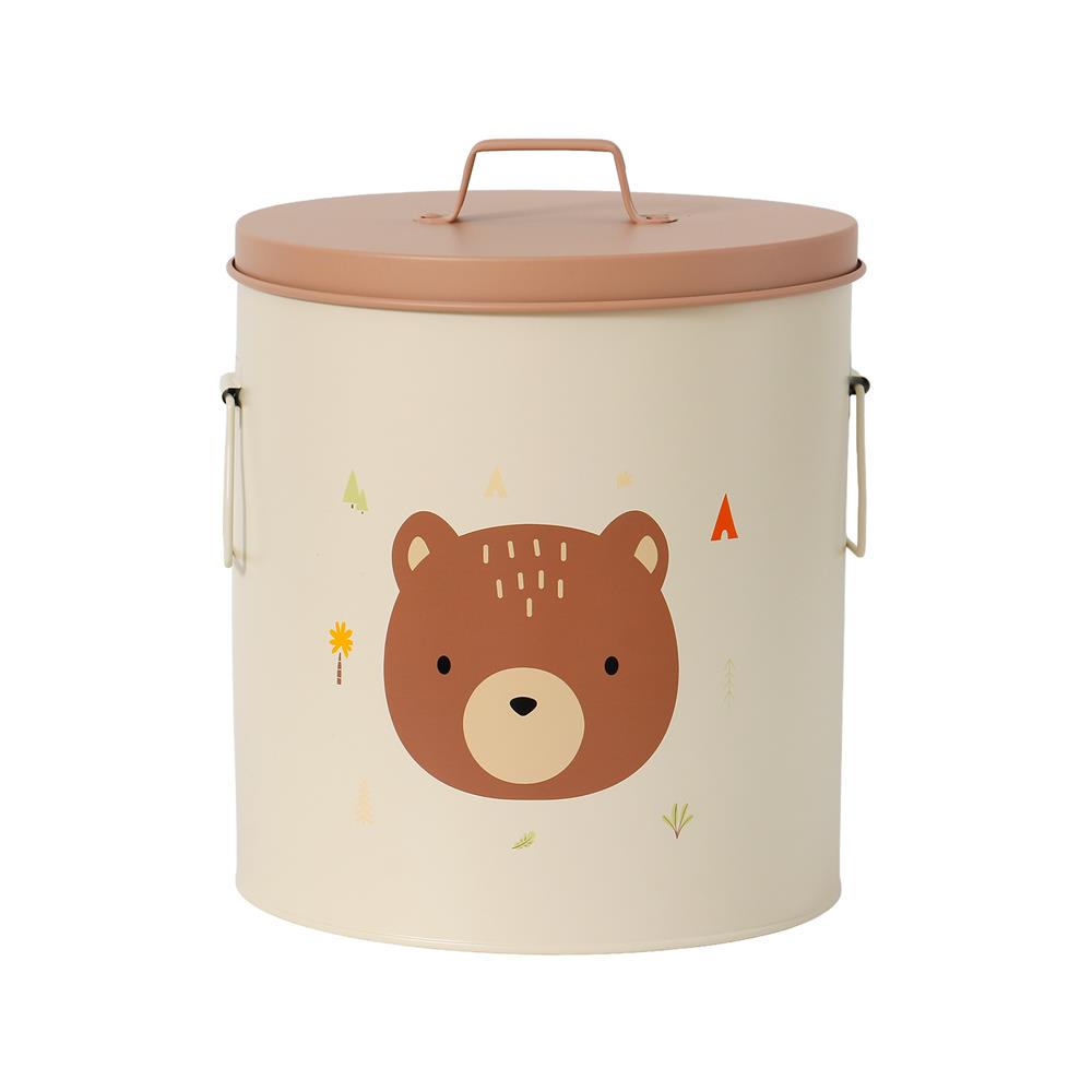 กล่องเหล็กเก็บของ STACKO LITTLE-B 22.8x22.8x26.5ซม. สีขาว/น้ำตาล