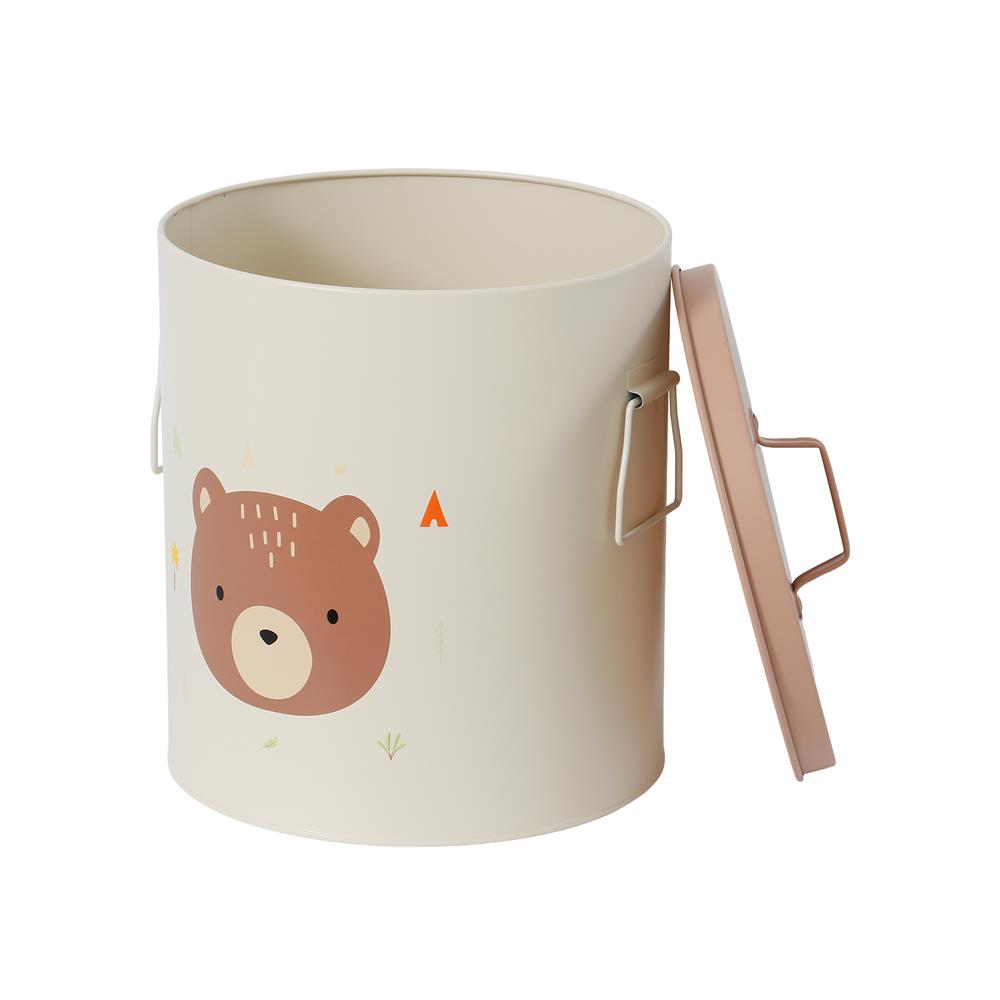 กล่องเหล็กเก็บของ STACKO LITTLE-B 22.8x22.8x26.5ซม. สีขาว/น้ำตาล