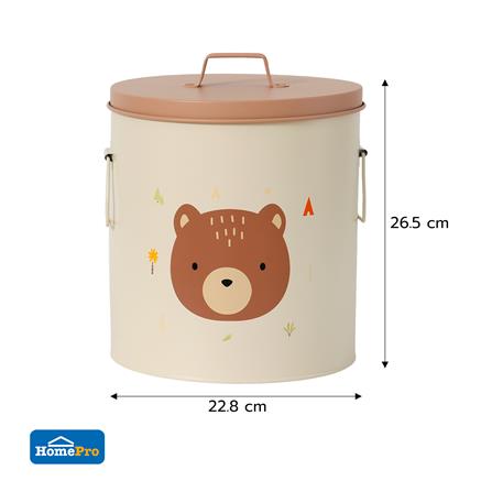 กล่องเหล็กเก็บของ STACKO LITTLE-B 22.8x22.8x26.5ซม. สีขาว/น้ำตาล_5