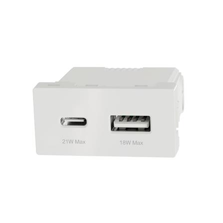 เต้ารับ USB-A 1 ช่อง TYPE-C 1 ช่อง SCHNEIDER M3TS_USB2_WE MILUZ สีขาว_1