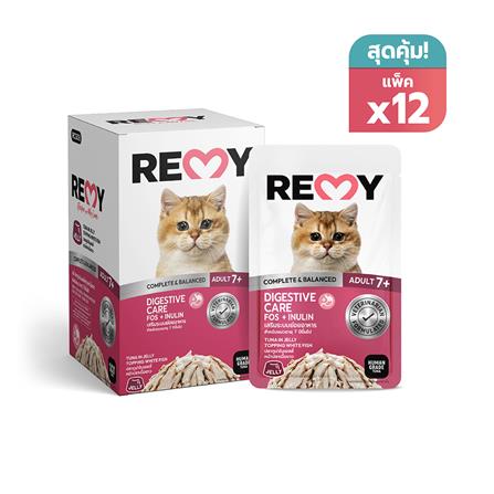 อาหารเปียกแมว REMY TUNA IN JELLY TOP WHITE FISH (แพ็ก 12 ชิ้น)_0