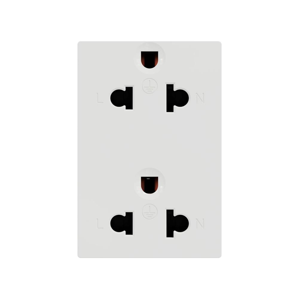 เต้ารับคู่ 3 ขา SCHNEIDER M3TS426UST2_WE MILUZ สีขาว