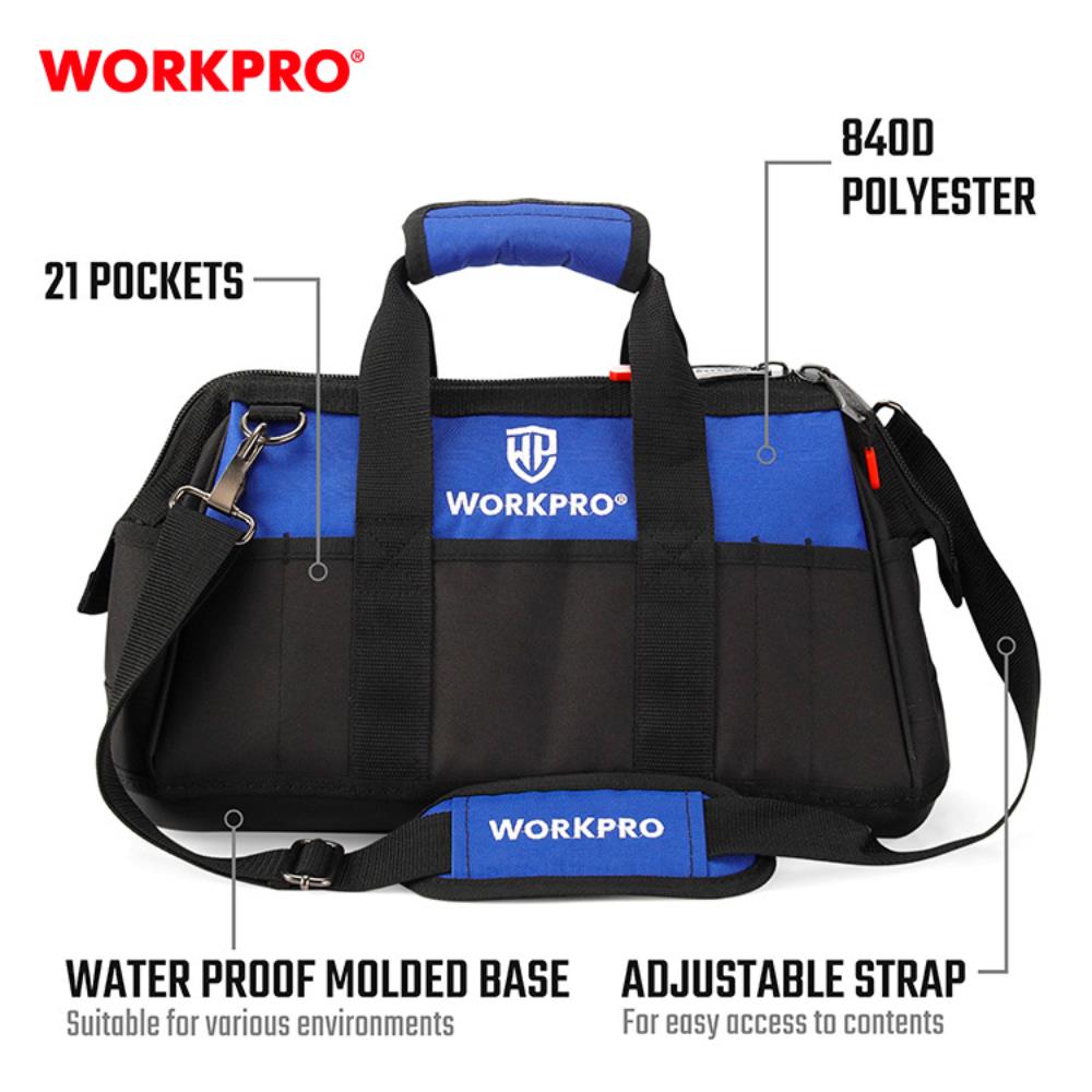 กระเป๋าเก็บเครื่องมือซิปบน ฐานกันน้ำ WORKPRO 20 นิ้ว