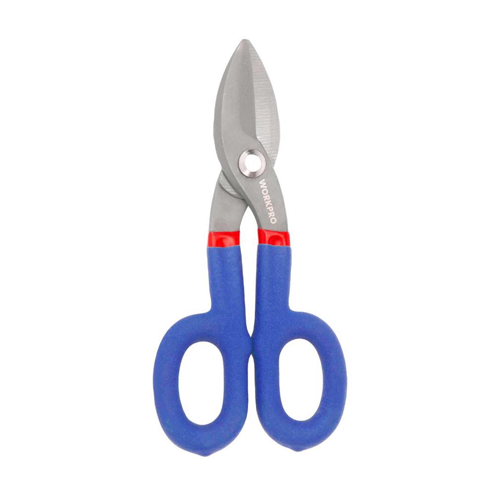 กรรไกรตัดแผ่นโลหะแบบตัดตรง WORKPRO 10 นิ้ว สีน้ำเงิน