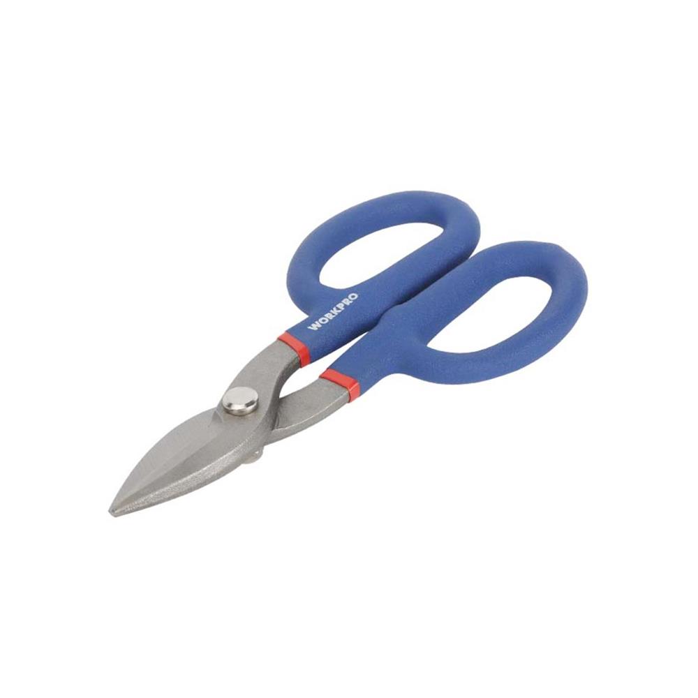 กรรไกรตัดแผ่นโลหะแบบตัดตรง WORKPRO 10 นิ้ว สีน้ำเงิน