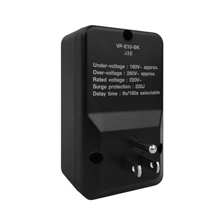 อุปกรณ์กันแรงดันไฟเกิน/ไฟตก พร้อมเต้ารับสามขา HACO 15 แอมป์ 180-260 โวลต์ สีดำ_3