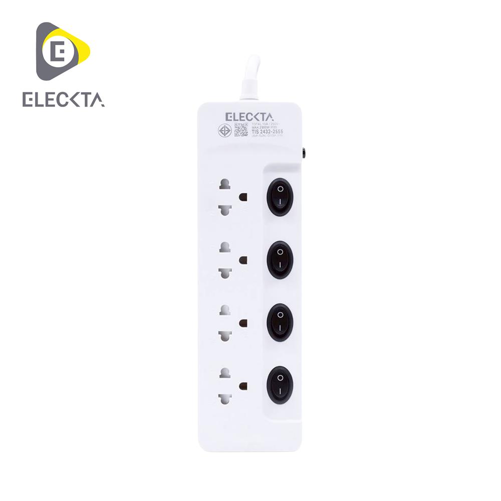 รางปลั๊กไฟ 4 ช่อง 4 สวิตช์ ELECKTA ET02-4402 10 แอมป์ 5 เมตร
