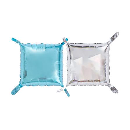 ลูกโป่งฟอยล์ทรงสี่เหลี่ยม SNAZZ 11 นิ้ว สีฟ้า-เงิน_0