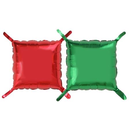 ลูกโป่งฟอยล์ทรงสี่เหลี่ยม SNAZZ 11 นิ้ว สีแดง-เขียว_0