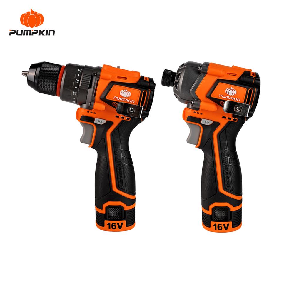 ชุดสว่านไร้สาย (พร้อมแบตเตอรี่และแท่นชาร์จ) PUMPKIN 50467 EC-16IMDID-202CK 16 โวลต์