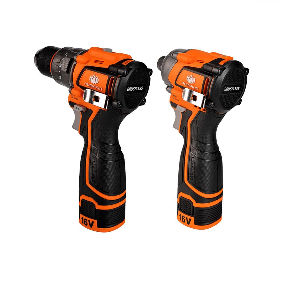 ชุดสว่านไร้สาย (พร้อมแบตเตอรี่และแท่นชาร์จ) PUMPKIN 50467 EC-16IMDID-202CK 16 โวลต์