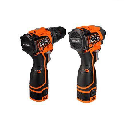 ชุดสว่านกระแทกและไขควงกระแทกไร้สาย (พร้อมแบตเตอรี่และแท่นชาร์จ) PUMPKIN 50467 EC-16IMDID-202CK 16 โวลต์_2