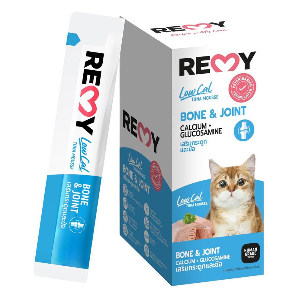 ขนมแมวเลีย REMY TUNA MOUSSE สูตรเสริมกระดูกและข้อ (24 ชิ้น)