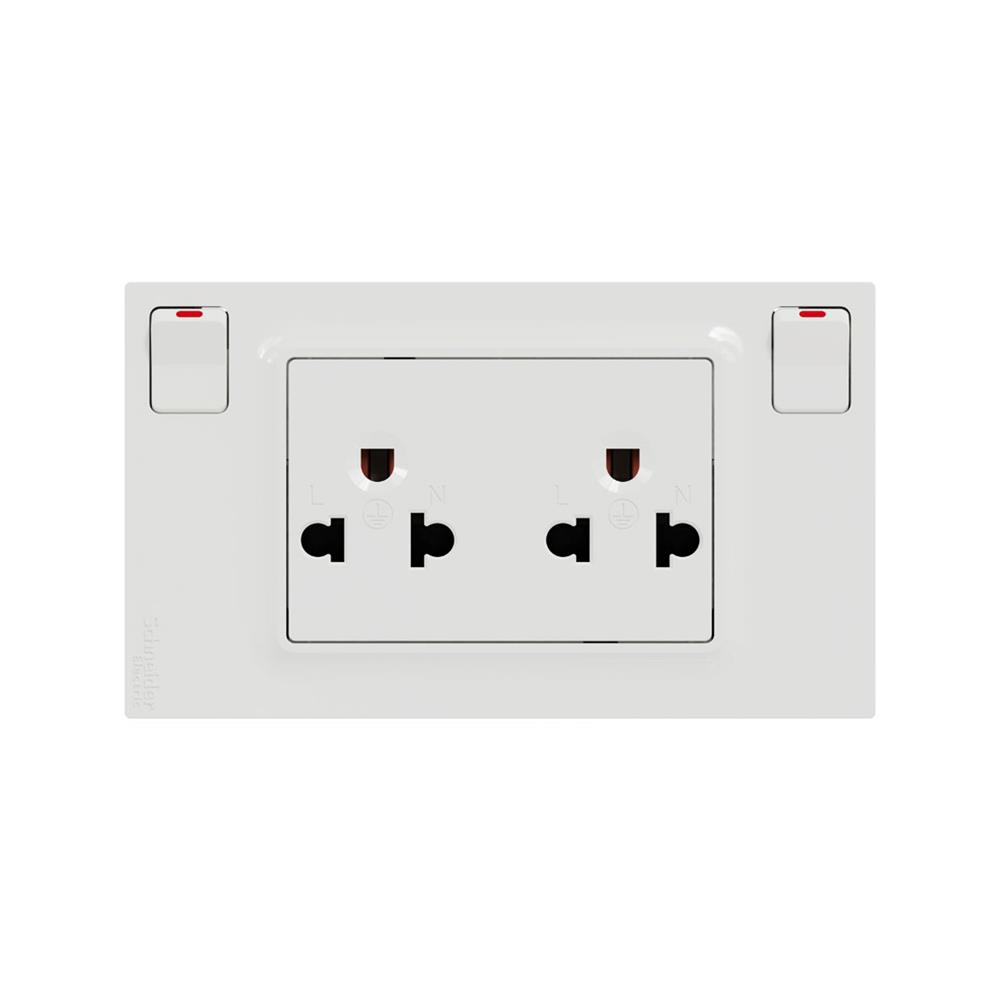 ชุดเต้ารับคู่มีสวิตช์ SCHNEIDER M3TSSISWE MILUZ