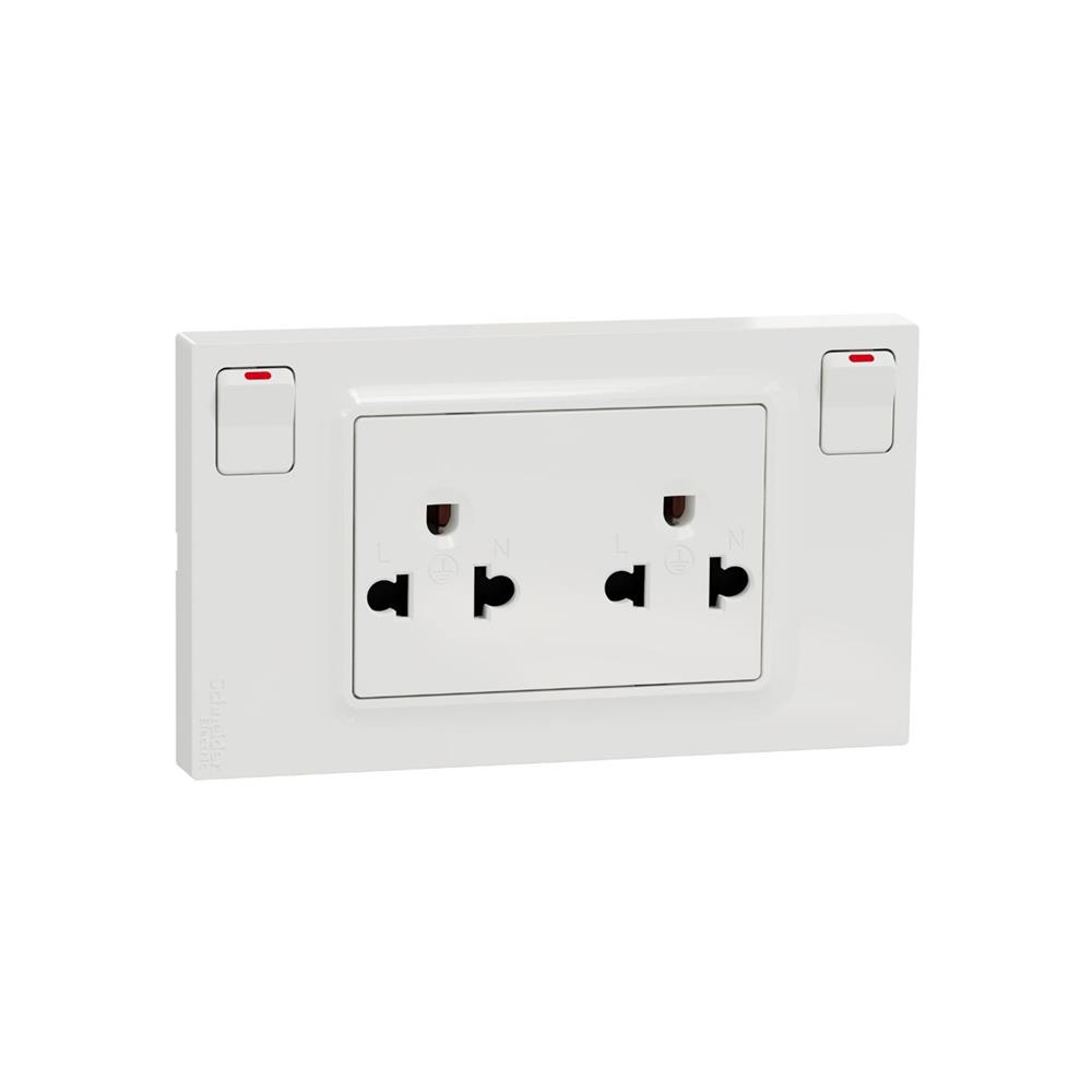 ชุดเต้ารับคู่มีสวิตช์ SCHNEIDER M3TSSISWE MILUZ