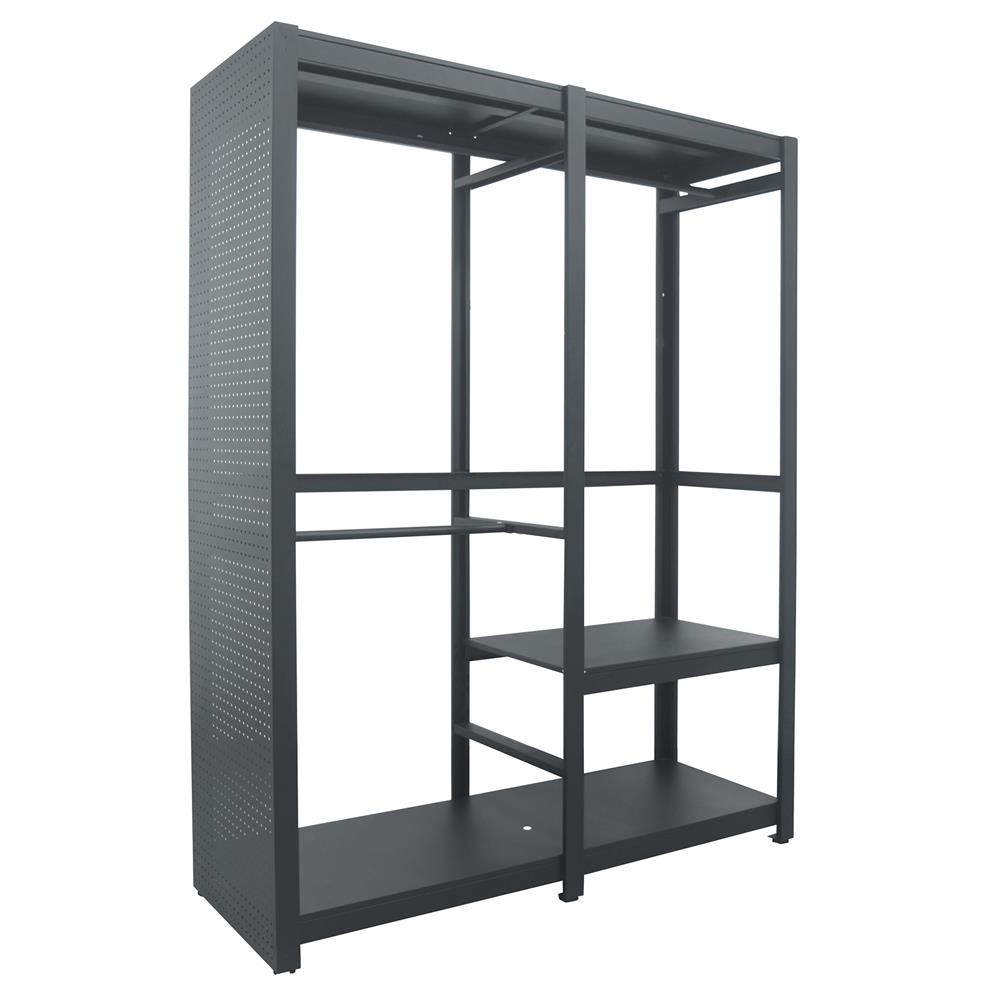 ตู้เสื้อผ้าบานโล่ง+เพ็กบอร์ด FURDINI BROOK 160 ซม. สีดำ