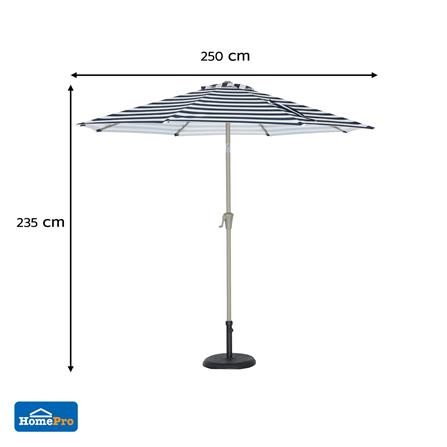 ร่มสนามกลม SPRING VILLA STRIP สีขาว/ฟ้า_5