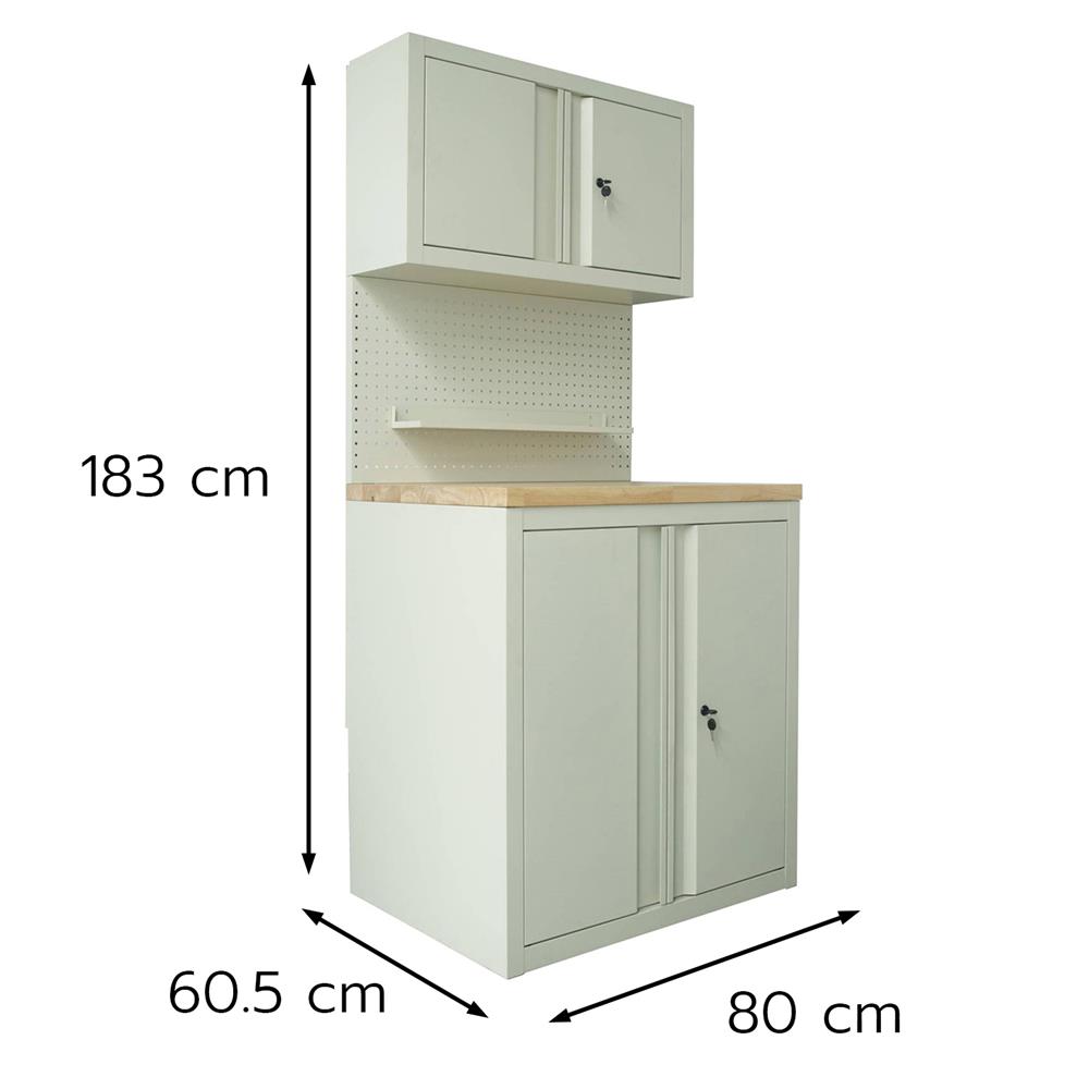 ตู้เหล็ก + WORK STATION FURDINI BROOK 80 ซม. สี WOOD/IVORY
