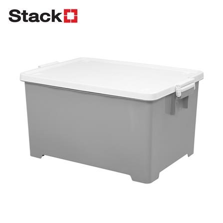 กล่องเก็บของ 75 ลิตร STACKO NO.5114 สีเทา/ขาว_0